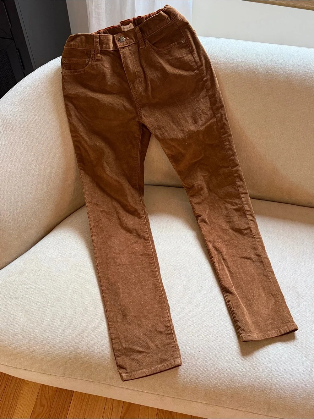 LIKE NEW Boys CREWCUTS Slim-Fitting Corduroy Pants in Duckwood — Size 12